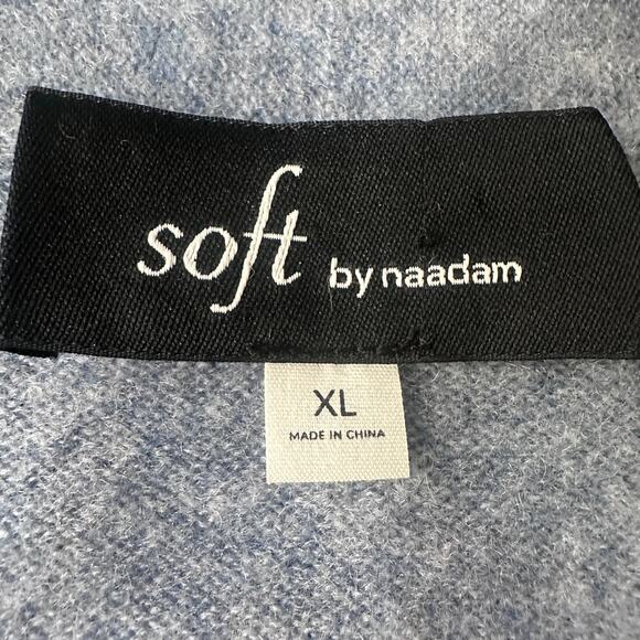 Soft By Naadam Long Cardigan Waterfall Vest Women’s XL Blue 100% Cashmere Open - Picture 5 of 8